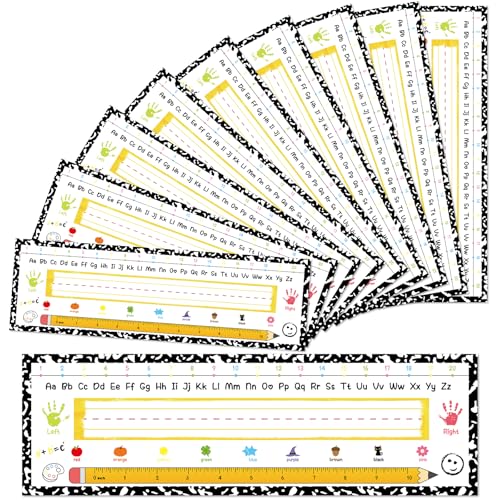 36 PCS Composition Desk Name Tags School Desk Name Tags Composition Nameplates with Alphabet Number Multipurpose Nameplates for Classroom Kindergarten Preschool 1st 2nd 3rd Grade Supplies 14.6×5.9