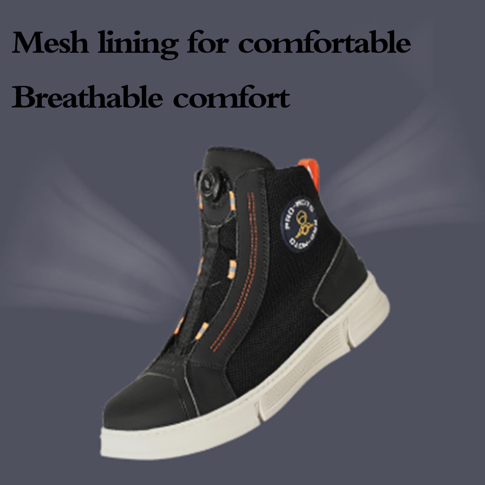 Scarpe Moto Uomo,Stivali Moto Uomo Touring,Sneaker Moto Traspiranti,Suola Antiscivolo,comodità,Si Adatta Bene alla Maggior Parte dei Pantaloni da Moto E alla Giacca