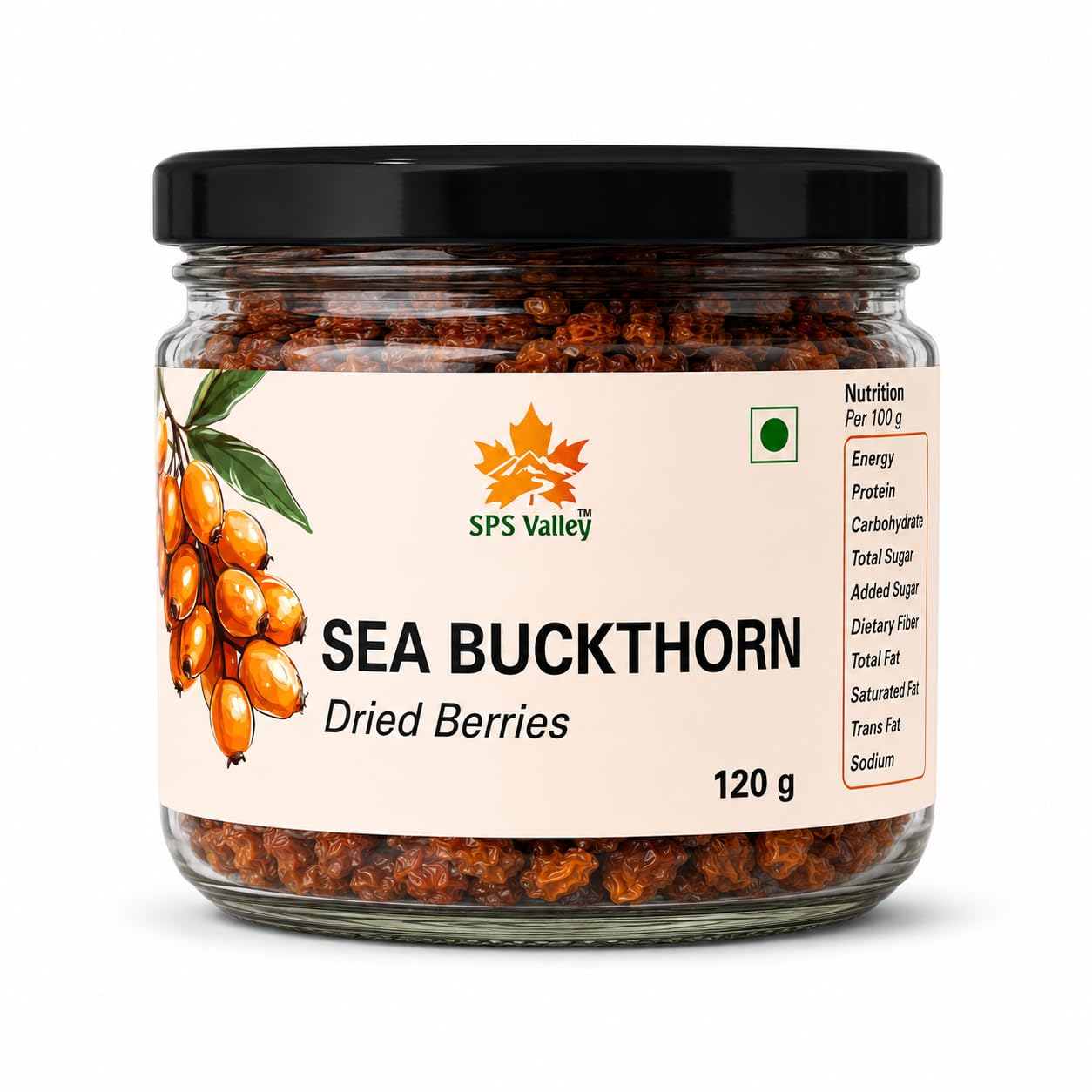 SPS Valley Sun-Dried Seabuckthorn Berries 120g | Unsweetened Raw Tangy Berries | Rich in Omega 3 6 7 9 & Vitamin C | No Added Sugar | No Preservatives-picture-11