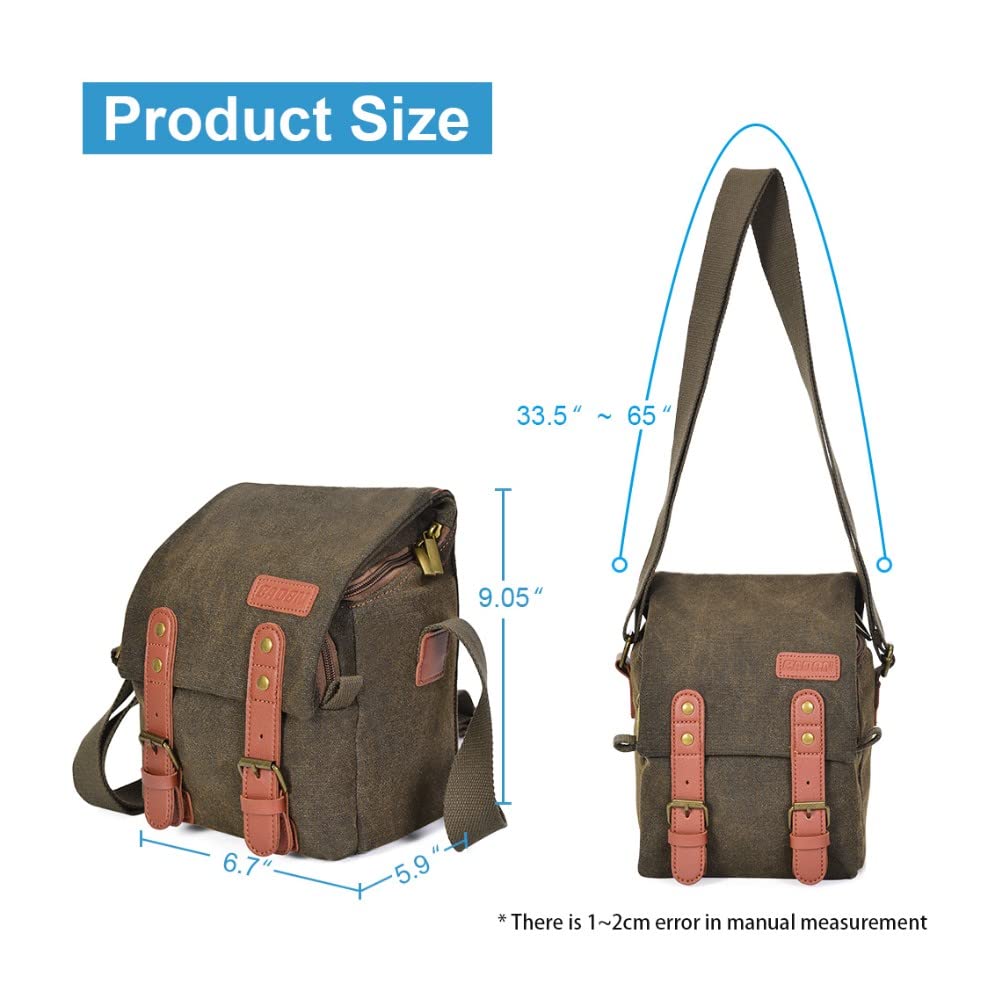 Borsa a tracolla in tela marrone retrò impermeabile antifurto borsa a tracolla 2 modi per utilizzare borsa a tracolla esterna o borsa per Sony Alpha A6600 A6500 A6400 A6300 A6000 A5100 A5000