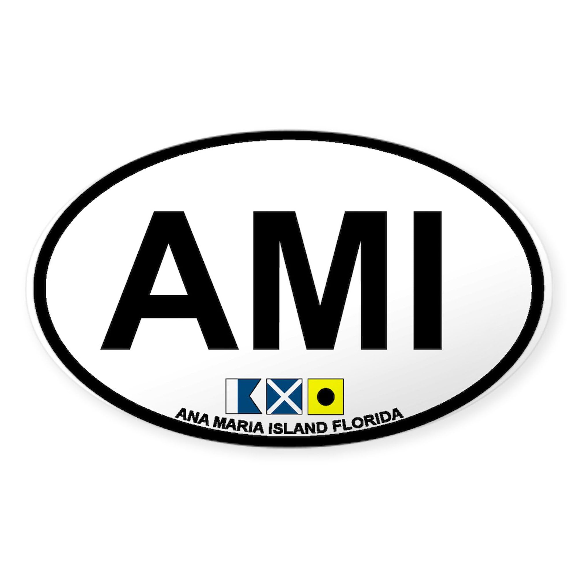 CafePress Anna Maria Island Map Design. Oval Car Bumper Sticker