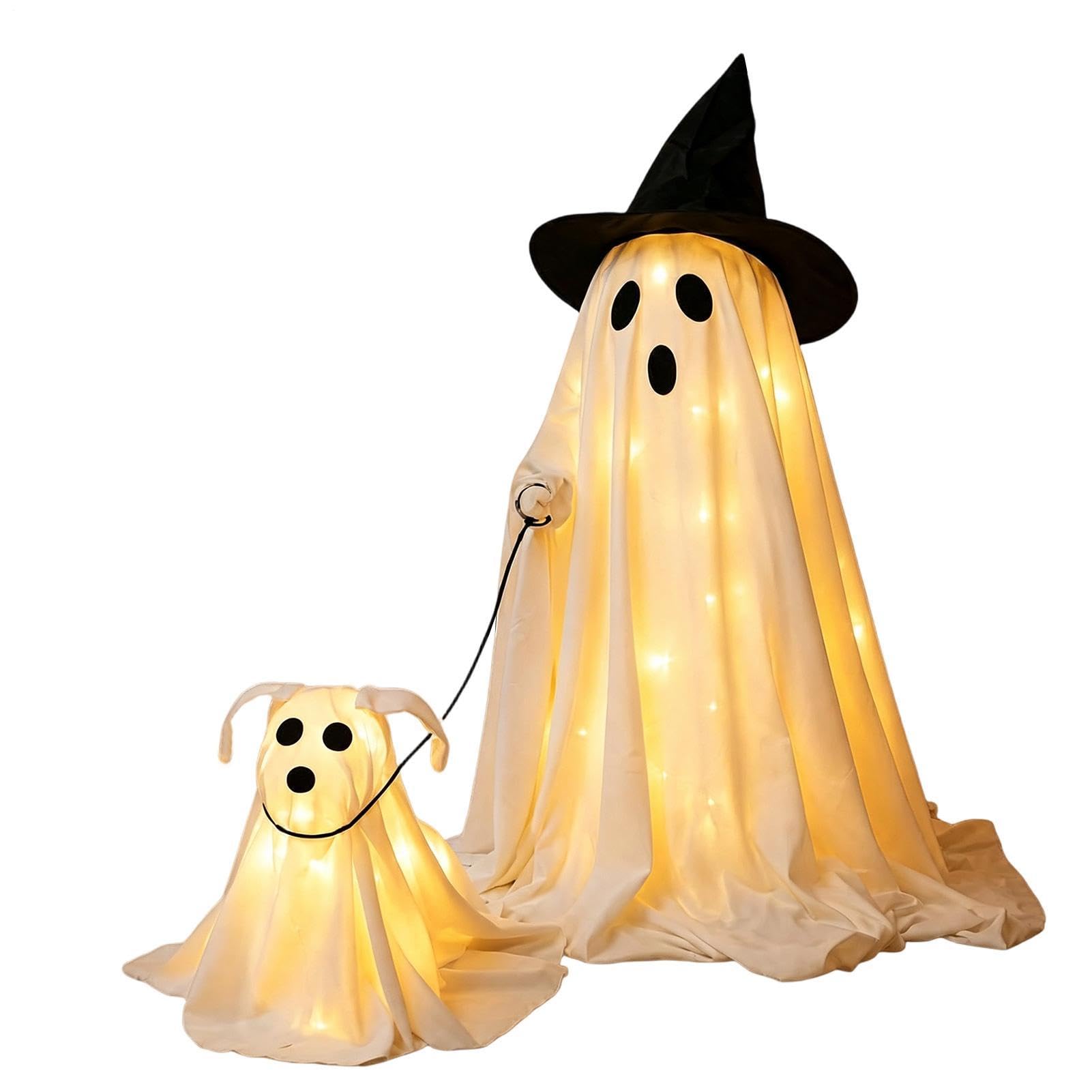 Decorazioni Halloween Esterno Spettrali Ornamenti Da Prato Con LED A Caldo | Set Di Decorazioni Halloween Fantasmi E Streghe Per Giardino Ingresso Soggiorno Festa Vacanze
