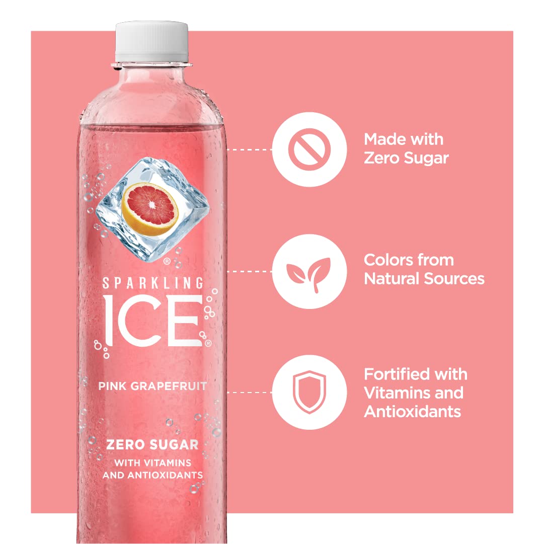 Sparkling Ice, Pink Grapefruit Sparkling Water, with Antioxidants and