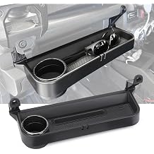 Grab Bar Tray Passenger Side Co-Pilot Handle Expansion Storage Tray Organizer Box Cup Holder Fit for Suzuki Jimny 2019-2025 Interior Accessories Carbon Fiber Look Ring