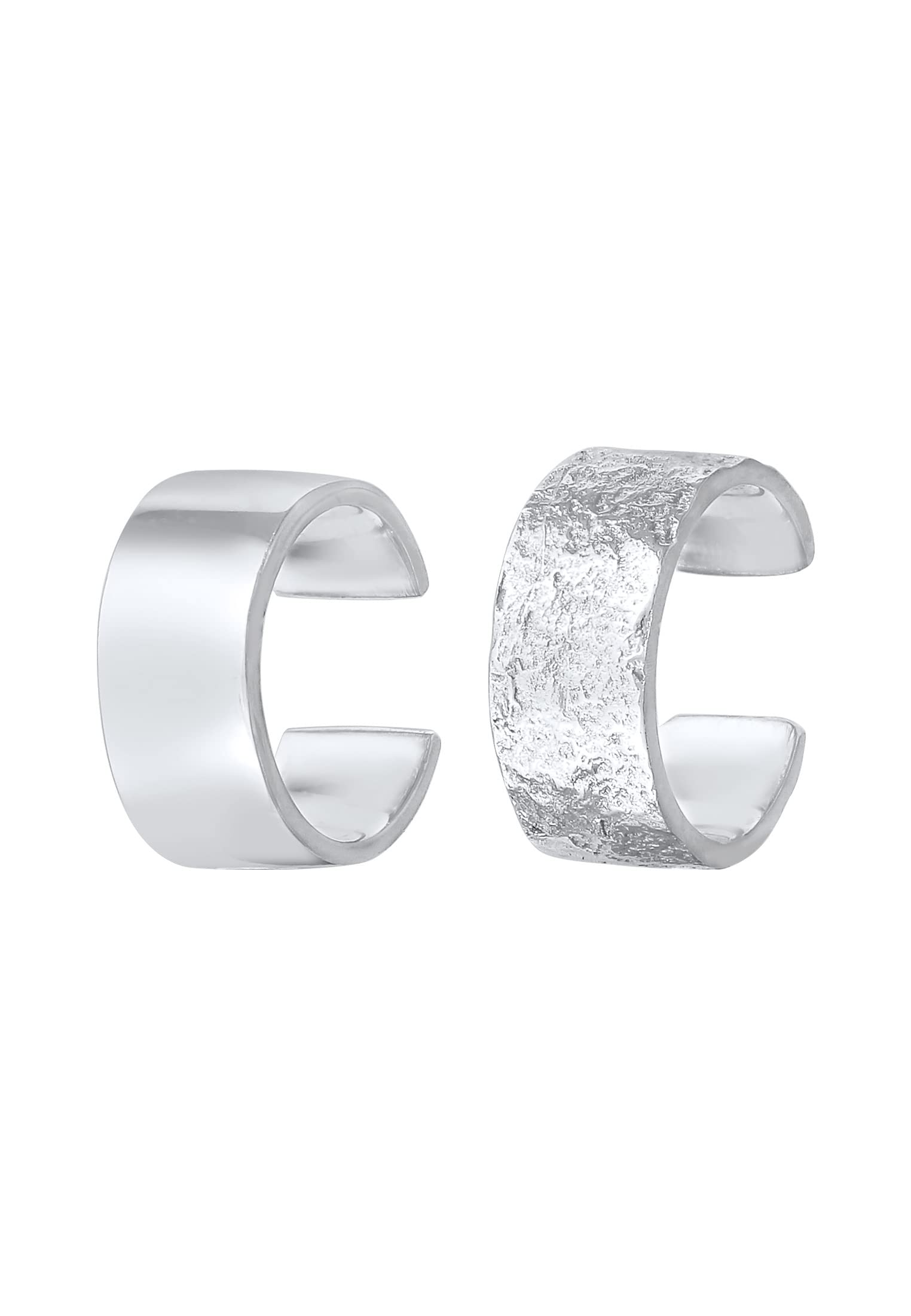 Elli Ohrringe Damen Earcuff Set Breit Basic Gehämmert 925 Silber