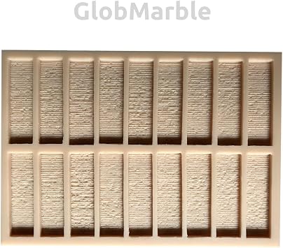 Brick Stone Concrete Mold BS 313/1 Reusable Rubber Form for DIY Patio, Garden, Pathway & Wall Panels (18 Mold Sections, Realistic Stone Pattern)