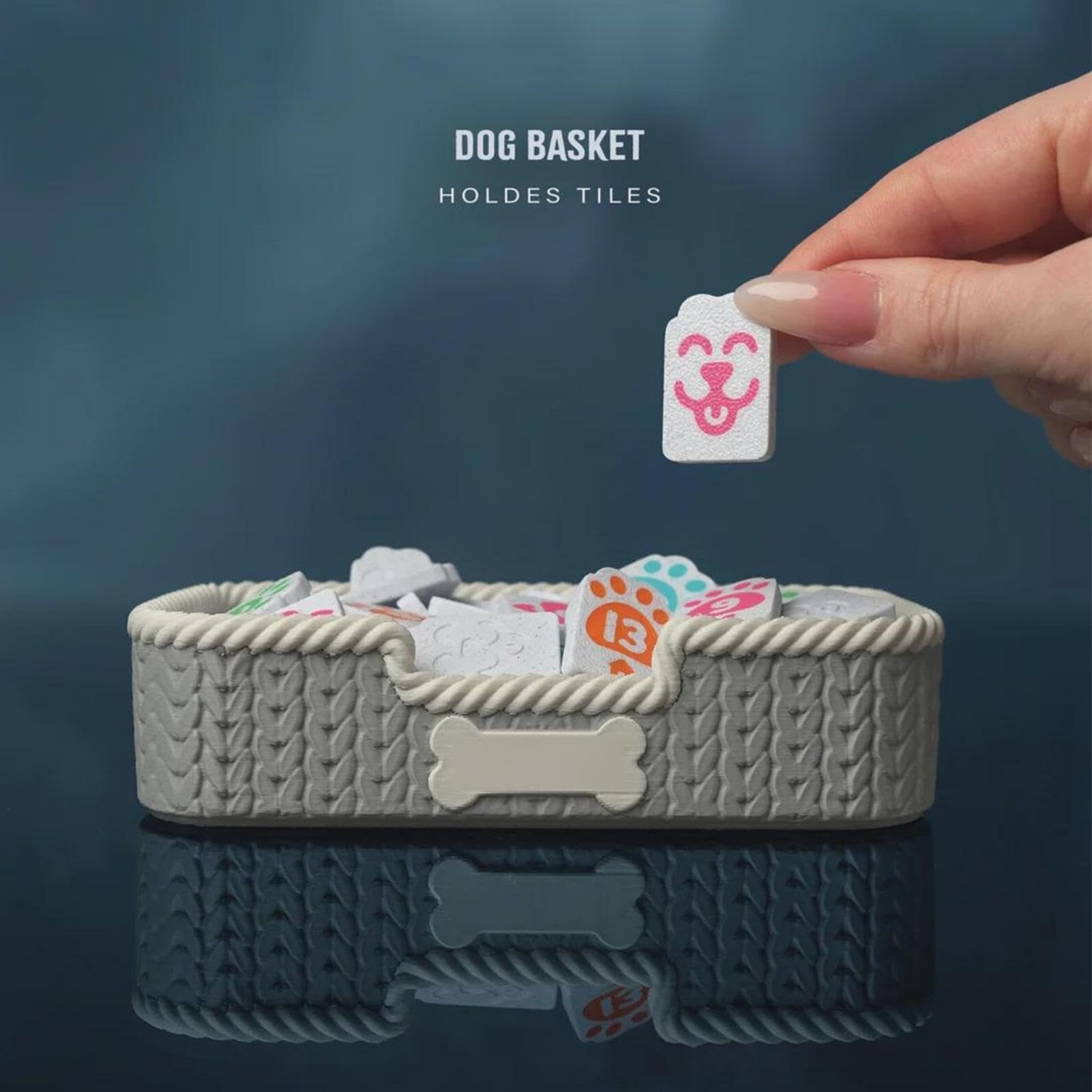 Set di Tessere Mahjong Giocattolo Strategico da Tavolo Stampato 3D | con Porta Tessere a Forma di Cane e Scatola Porta Tutto Mahjong Numerato per Bambini Adulti Donne Famiglie Feste Viaggi