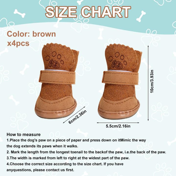 Hunde Schuhe Outdoor, 4 Stücke Hundeschuhe Kleine Hunde, Welpen-Stiefel, Schneestiefel für Haustiere, Hundeschuhe Winter Pfotenschutz Hund Plüsch Hundestiefel rutschfeste warme für Kleine Hunde Katzen