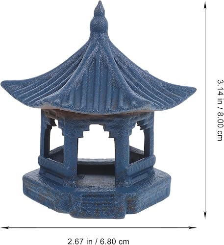 Miniatura 4 de Mini estatua de pagoda de cerámica en miniatura, decoración hexagonal de hadas, mini figuras japonesas de jardín para decoración de bonsái de jardín