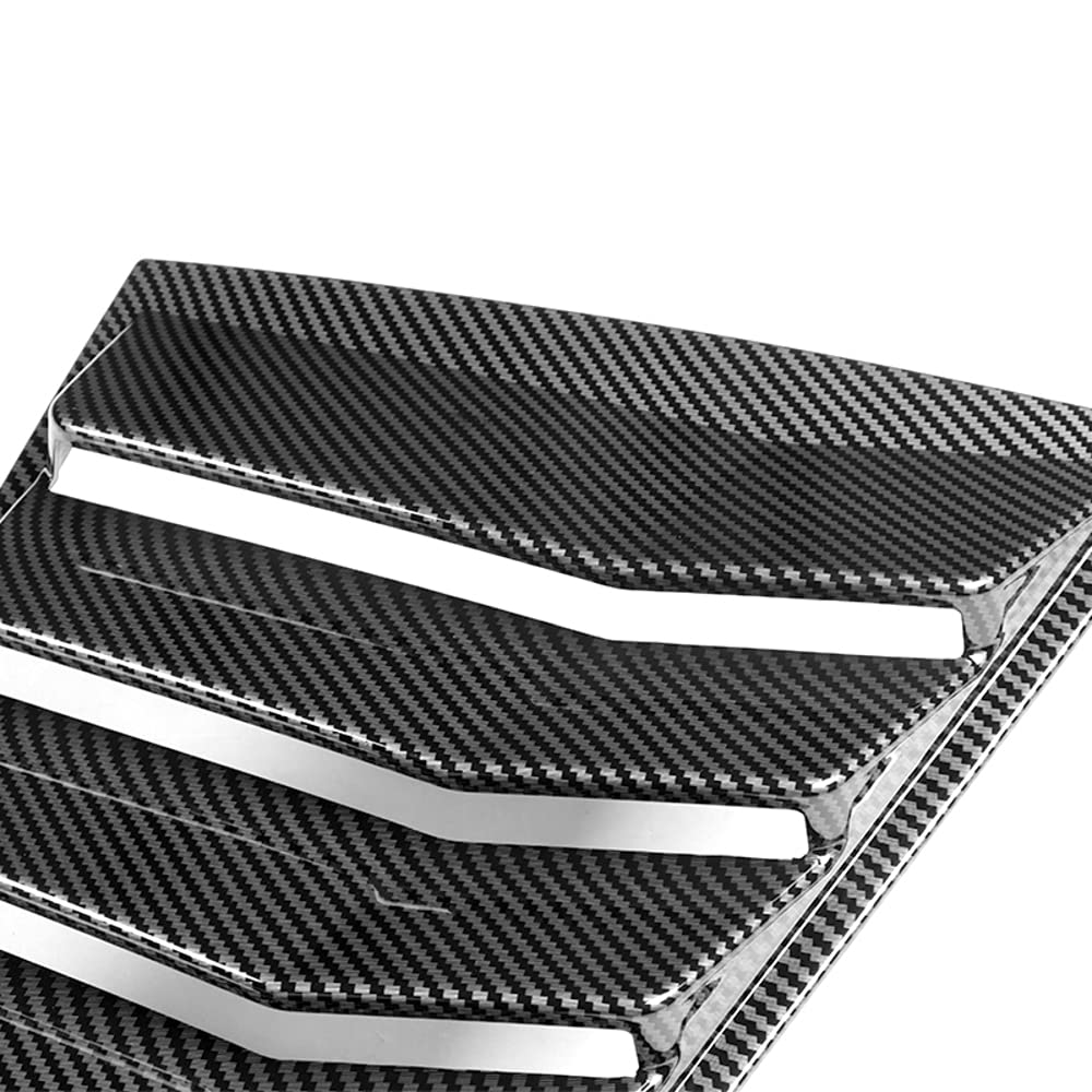 Q1-TECH, Painted Carbon Fiber Side Window Louvers Scoop Cover Vent Sun Shade Cover Compatible with 2014 2015 2016 2017 2018 2019 Corvette C7 (ABS, Fits for All Weather)