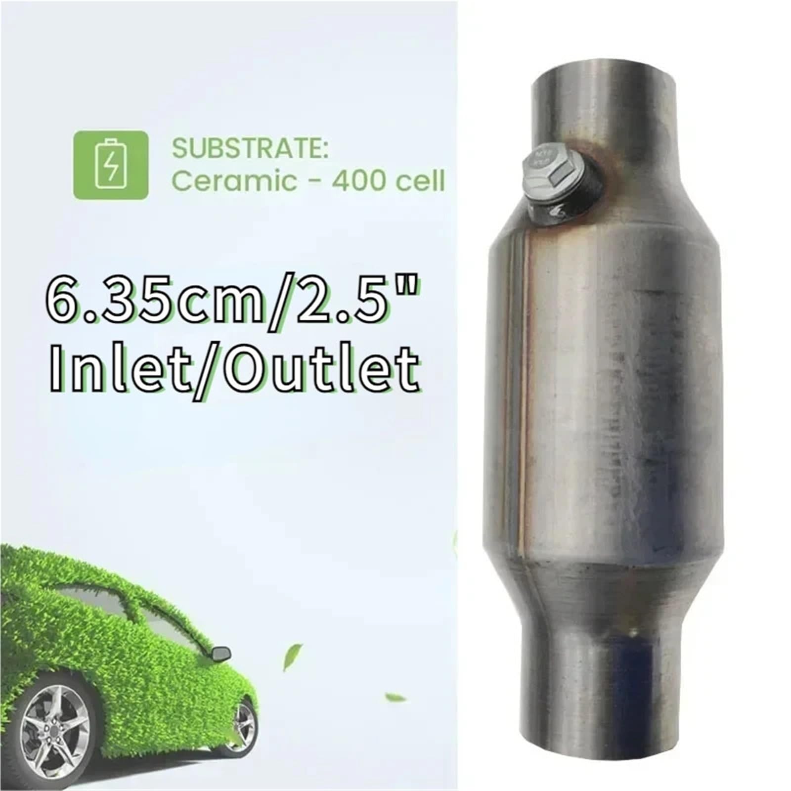 Convertitore catalitico da 6000 libbre, universale, ingresso/uscita da 6,35 cm/2,5", 400 fori, dispositivo di controllo delle emissioni Catalizzatore Catalitico Catalizzatore(EURO 2 Metal)