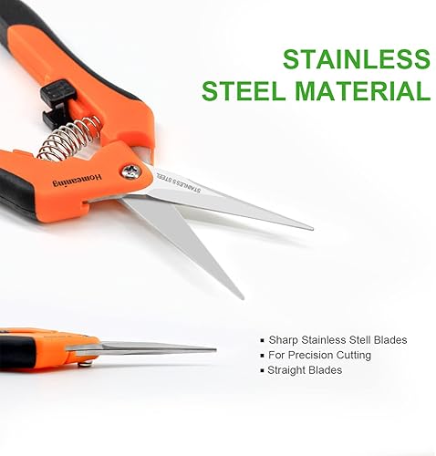 Vista 4 de 1 paquete de tijeras de podar de jardín con cuchillas rectas, tijeras de podar a mano para jardinería, tijeras de podar bonsái de precisión