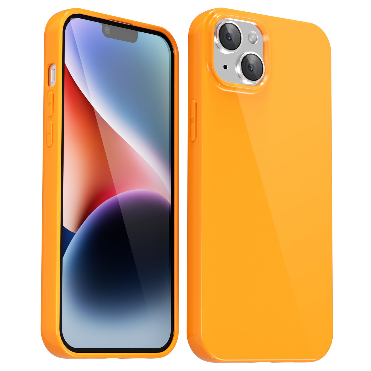 Svanove for iPhone 14 Plus Case Silicone, Glossy Soft Rubber Gel Jelly Cute Protective Plastic Simple Plain Phone Case Cover for Women Girl, Slim Thin