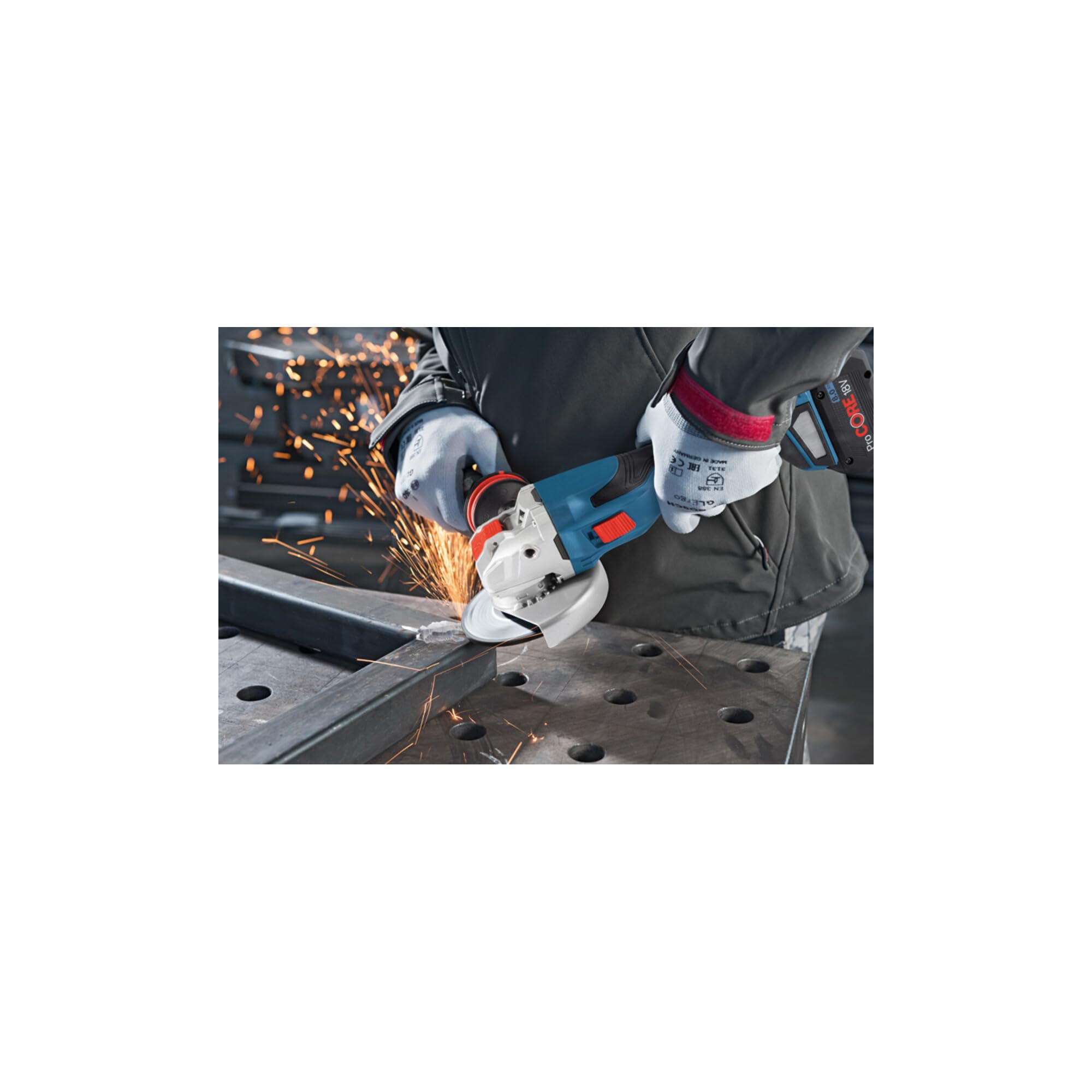 Bosch Professional system 18V: akumulatorowa szlifierka kątowa GWX 18V-15 C (Ø tarczy 125 mm, system X-LOCK, walizka L-BOXX)