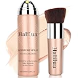 Airbrush Foundation Spray with Brush - Full Coverage Magic Minerals Airbrush Foundation for Smooth Radiant Finish, Hydrating Makeup for a Flawless, Natural Finish, Breathable (Natural)