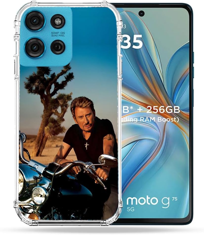 Cokitec Reinforced Case for Motorola G75 5G Music Johnny Hallyday Moto Multicoloured