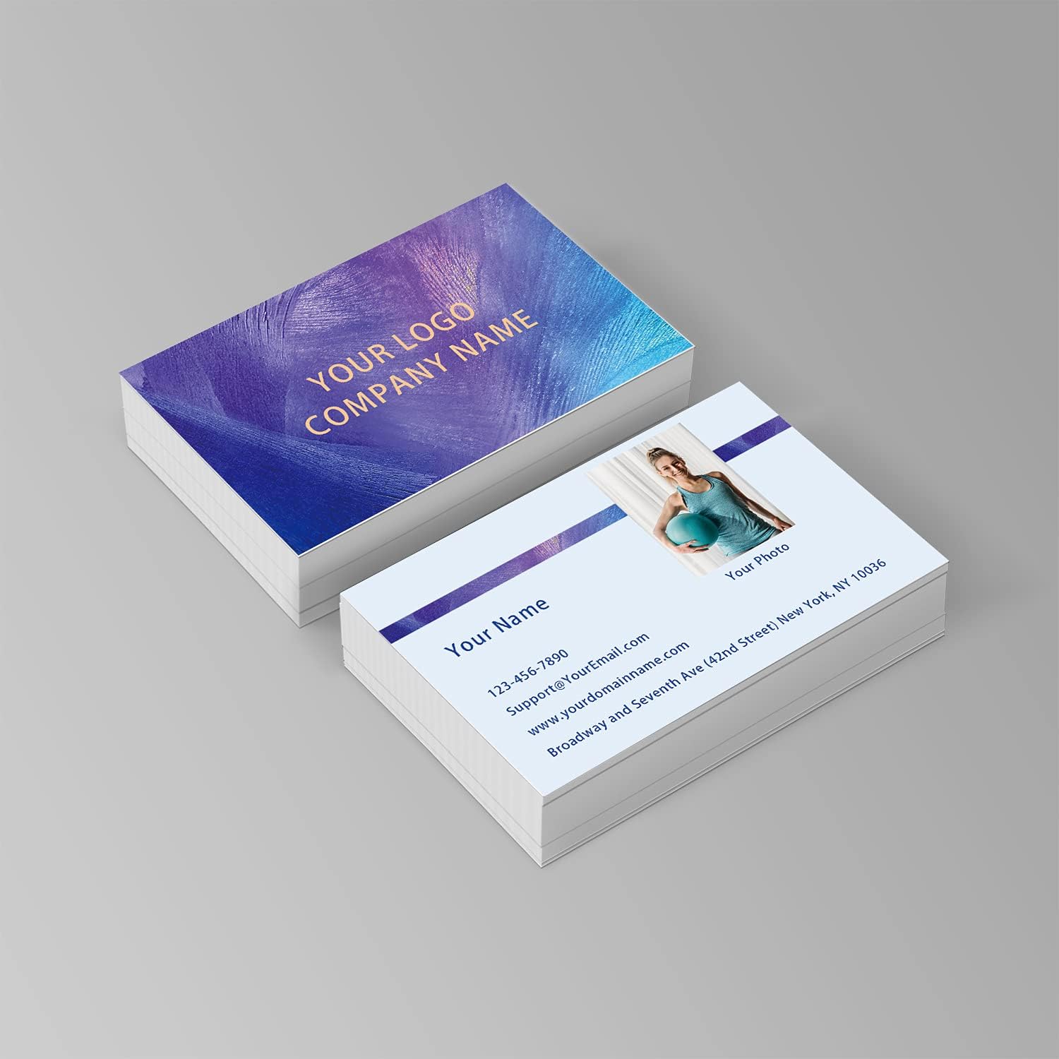 Business Cards Customizable with Logo 2" X 3.5" Business Cards Full Color Front and Back Printed Business Cards with Photo Format Personalized Business Cards 200/500Pcs Customized Business Cards