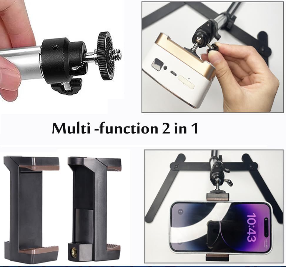Miniatura 4 de Trípode superior para mini proyector, soporte para teléfono, soporte para cámara, cámara web, soporte más fuerte con clip para decoración de