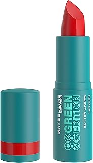 Maybelline Green Edition Butter Cream High-Pigment Bullet Lipstick, Rainforest, Bright Red, 0.12 oz