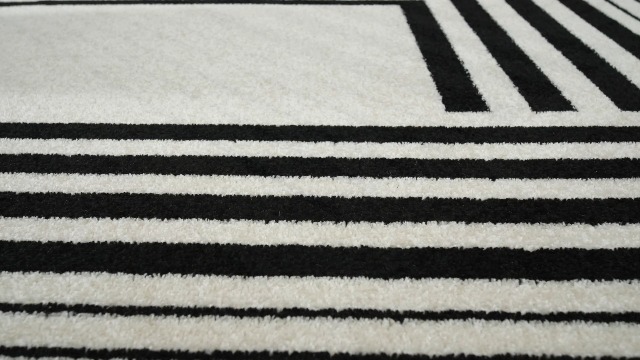 Tapete Decorativo Abani Geométrico Beige/Negro 243x310 cm miniatura 7