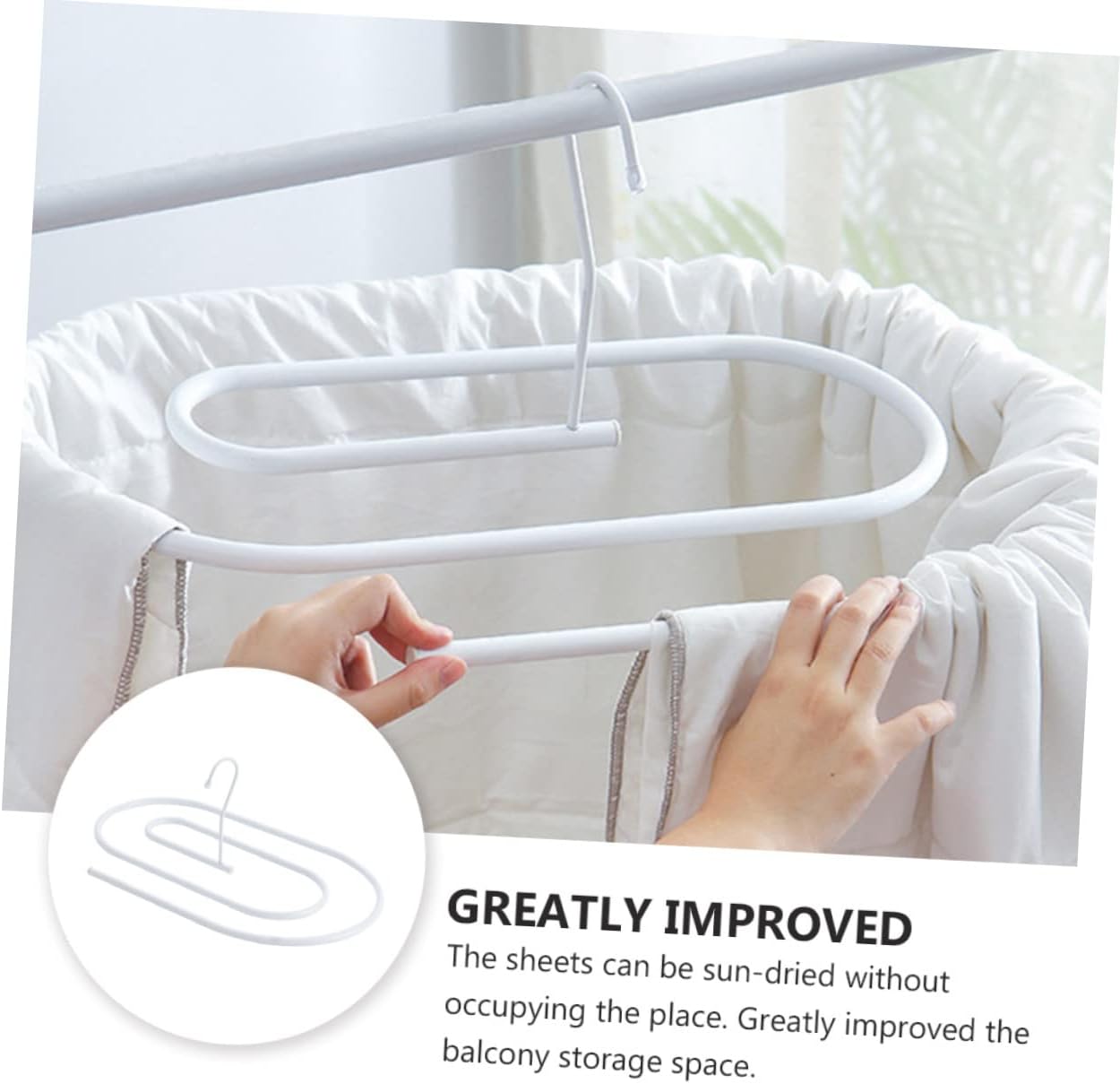 Spiral Clothes Drying Rack Heavy Duty Space-Saving Hanger Rotating Design White for Home Use on Balcony or Laundry Room