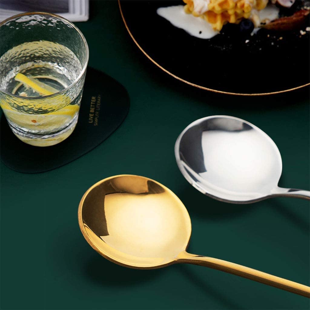 Löffel Restaurants Kaffeelöffel Aus Edelstahl, Kleiner Retro-Löffel, Feiner Rühr-Dessertlöffel Für Die Heimküche, 1,18 Cm X 5,7 Esslöffel Hause(E)