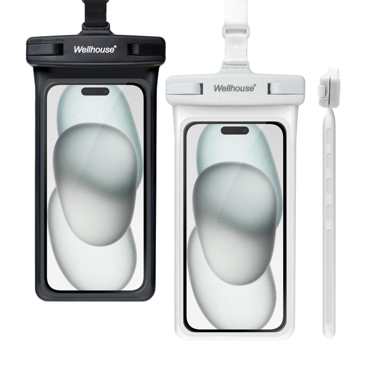 wellhouse Waterproof Phone Pouch, Waterproof Phone Case for iPhone 17 16 15 14 13 Pro Max XS Samsung, IPX8 3D Cellphone Dry Bag Beach Essentials (2