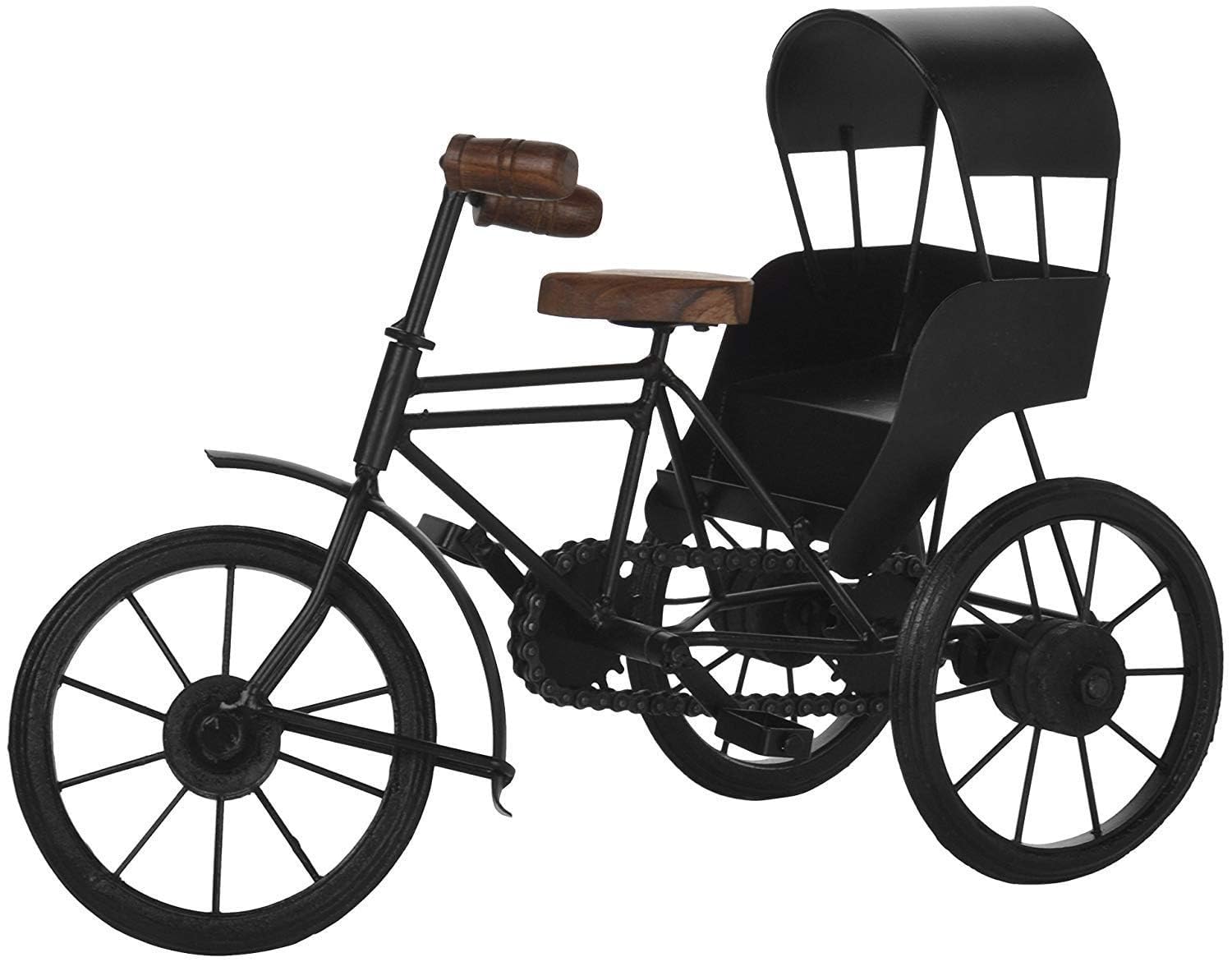 Wood and Wrought Iron RIKSHAW for Office Decoration OR Kids Toy (2)-picture-12