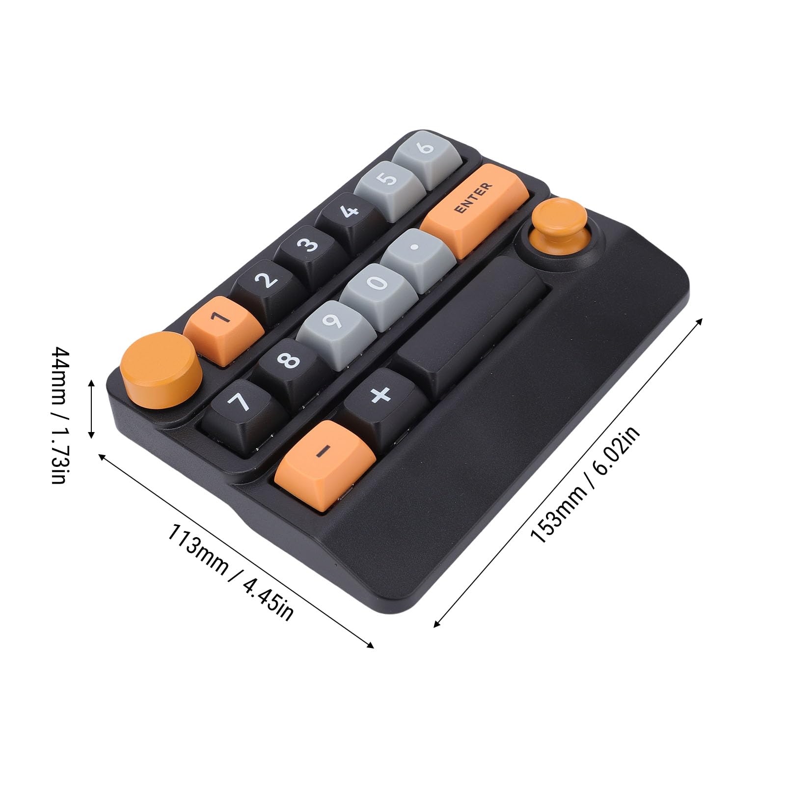Cuifati Pavé Numérique Mécanique RVB sans Fil, Clavier Macro Programmable à 15 Touches Remplaçable à Chaud avec Bouton de Commande du Joystick du pavé Numérique, pour PC Portable IOS (Jaune Noir Bleu)