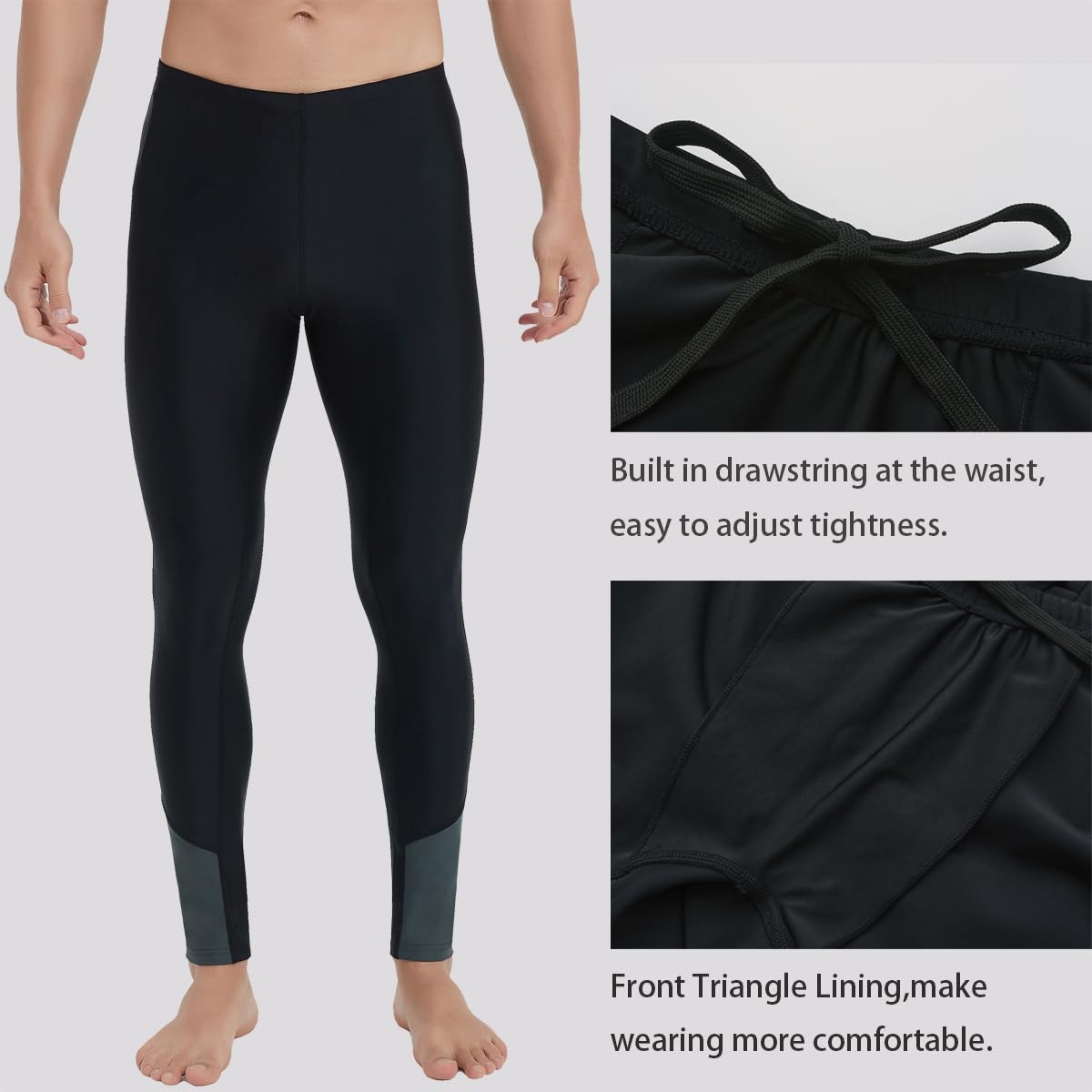 Ubestyle Leggings de natación con protección solar UPF 50+ para hombre, pantalones de natación, pantalones de playa, protección solar