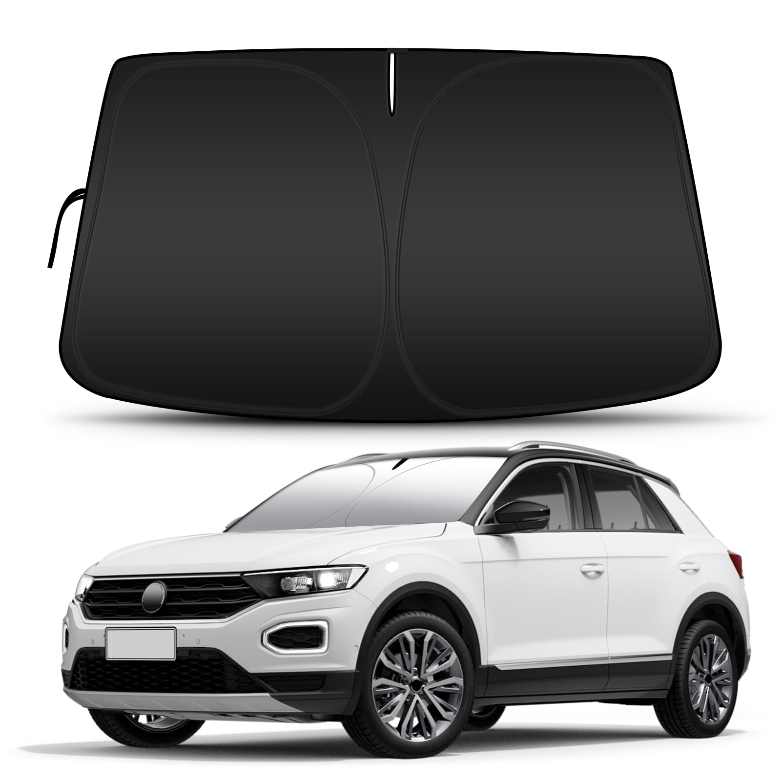 D-Lumina Pare-Brise Pare-Soleil pour Volkswagen T-Roc 2018 Accessoires, Protecteur de Protection de Pare Soleil Voiture Contre Les Rayons UV, Pliable et Portable