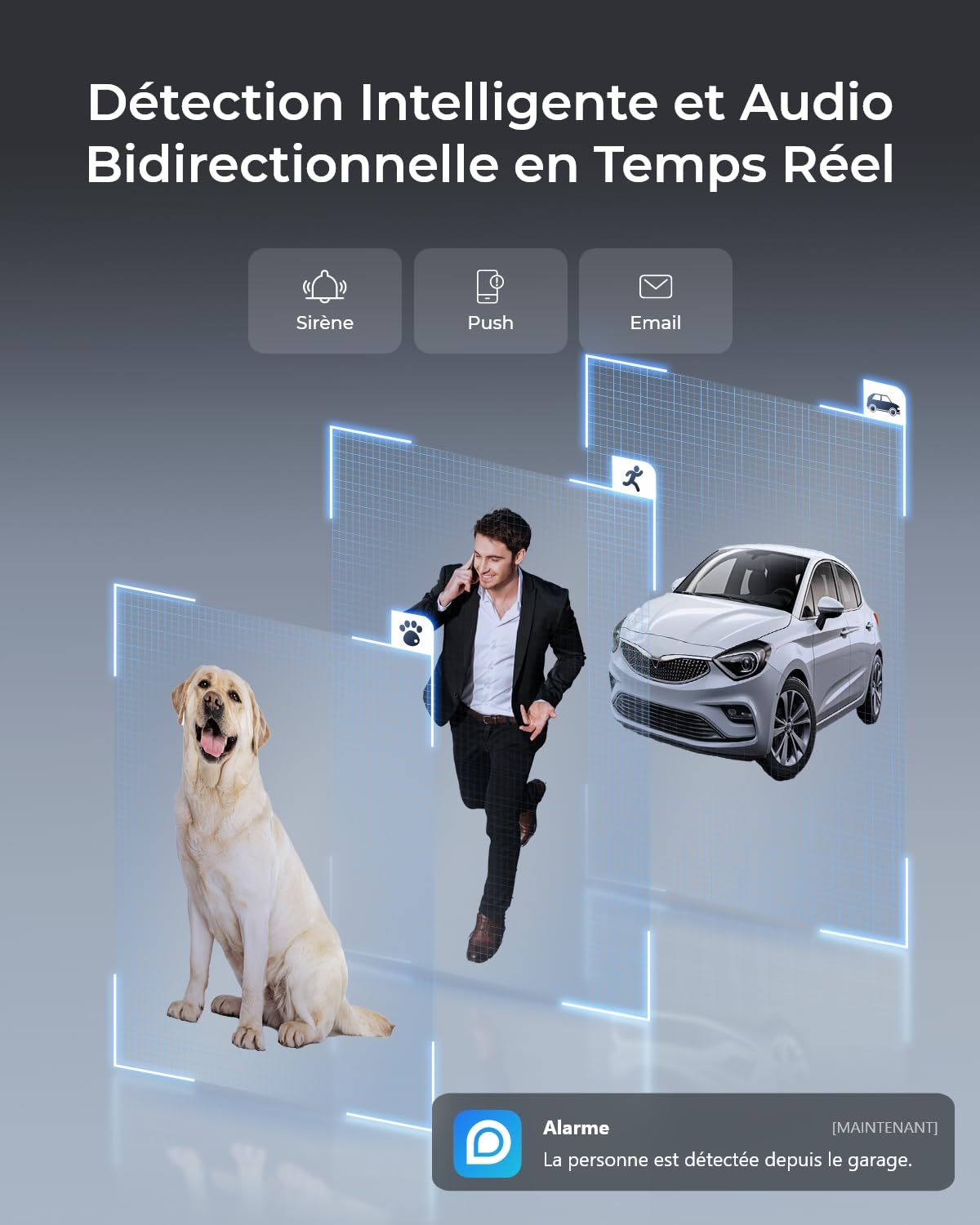 Reolink 4K Caméra de Surveillance PoE, 4X RLC-840A avec Anti-Vandalisme IK10, Détection Smart Personnes/Véhicules/Animaux, Ensemble 4K PoE NVR 8 Canaux avec Disque Dur de 2TO