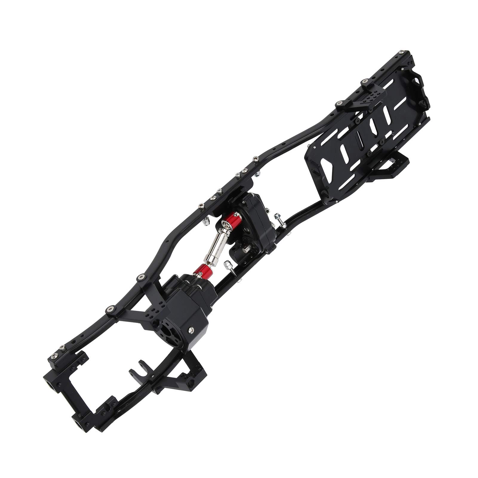 Rozstaw Osi 313 Mm Metalowa Rama Podwozia Przednia Skrzynia Biegów dla Axial SCX10 II 1/10 Crawler RC CarBlack Jakość Wykonania Zgodna z Produktem 90047 Osiowa Nadaje się do Gąsienic 90046