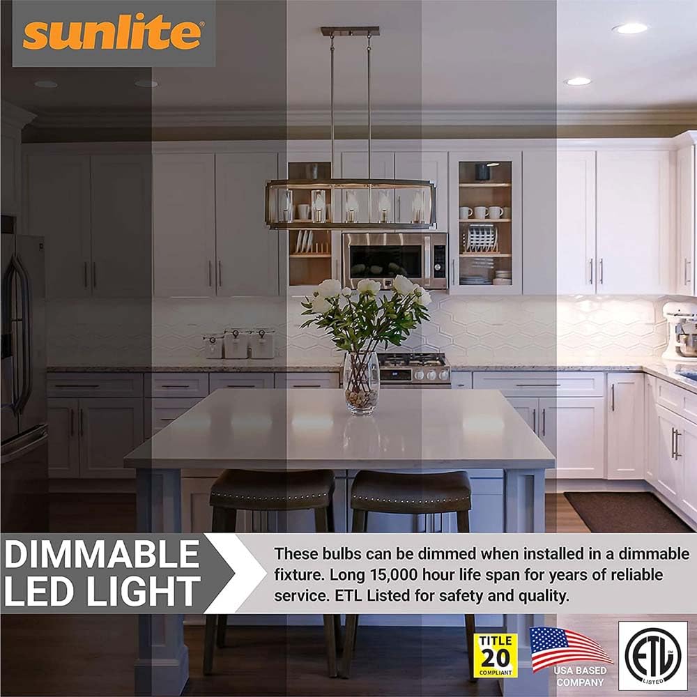 Sunlite 81107 LED Filament CA11 Flame Tip Chandelier Light Bulb 5 Watts 60W 600 Lm Candelabra Base E12 — view 4