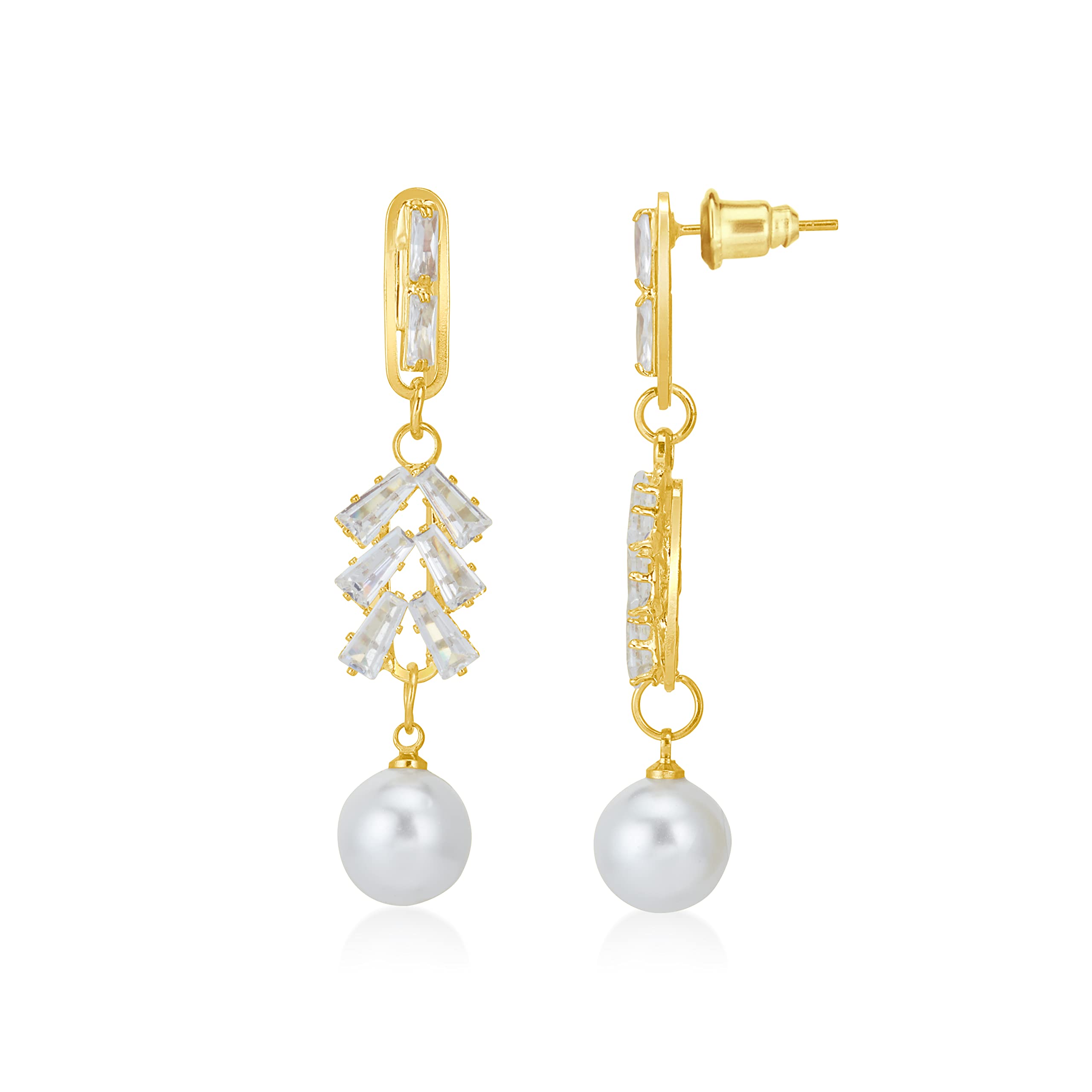 VSHINE FASHION JEWELLERYVSHINE Earring Set Wedding Fashionable Stylish Modern Collection Festive Gold Plated Plastic Screw Back Drops & Danglers Stud Earring Ear Set Fashion Jewellery for Women & Girls-VSER1418G