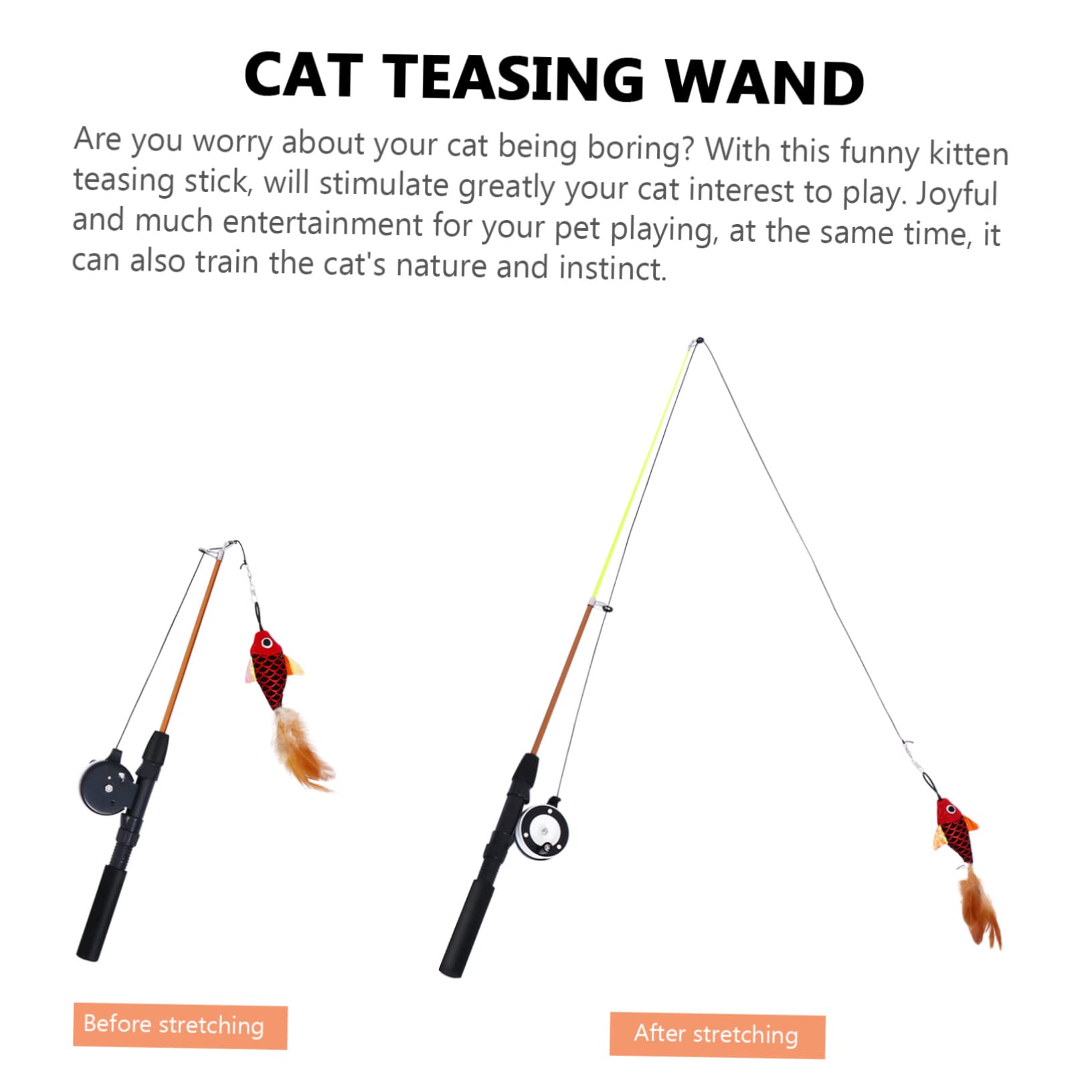 Interaktives Katzenspielzeug, Katzenminze-Stick, Fisch-Katzenspielzeug(Red)