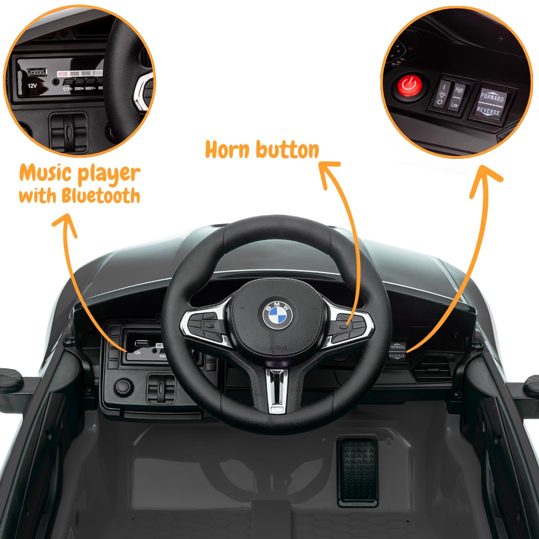 BMW M4 Véhicule électrique pour enfant avec télécommande 12 V 1 à 5 ans Noir