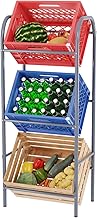TroniTechnik Drinks Crate Rack 3 Crates Drinks Rack Crate Rack 3 Boxes Beer Crate Stand Drink Stand Bottle Box Rack with Wall Mount Narrow