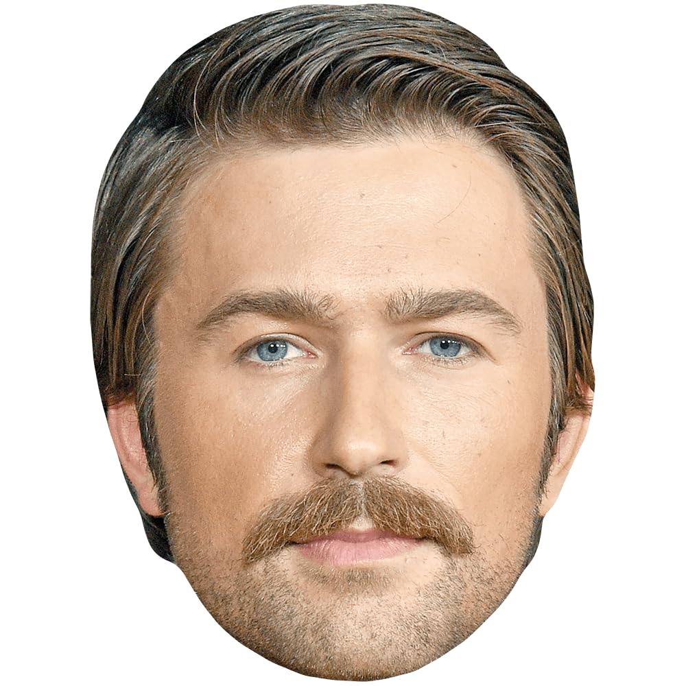 Brandon Sklenar (Moustache) Celebrity Mask, Flat Card Face, Fancy Dress Mask