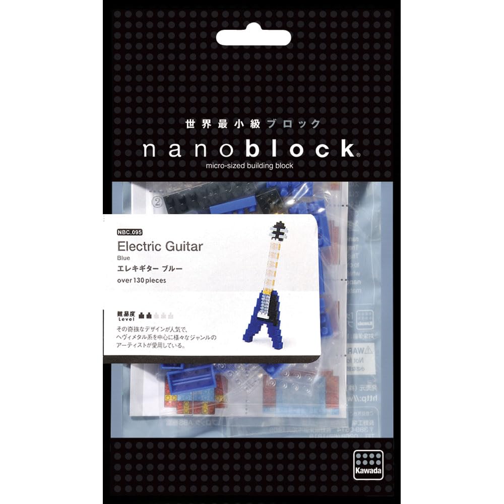 nanoblock NAN-NBC095 Electric Guitar Toy, Blue