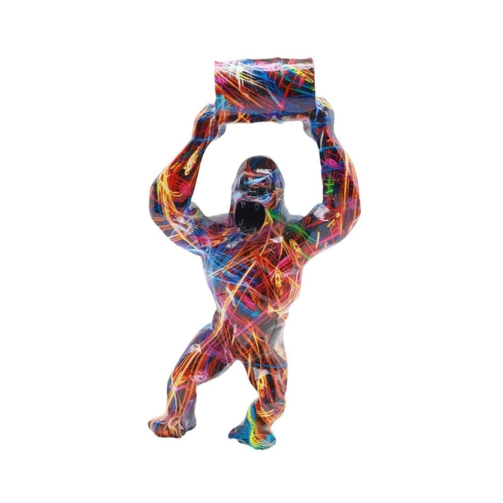 YUZDNM Desktop Art Statue Sculpture，A Gorilla Holding A Bucket Sculptures, Resin Creative Collect Abstract Ornaments Collectible, Home Decor Decoration Painting Art Statue, Accessories Gift(A)