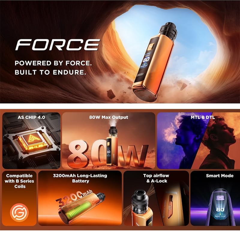 Kit Aegis Force pod compatible B Coils et batterie 3200mAh intégrée