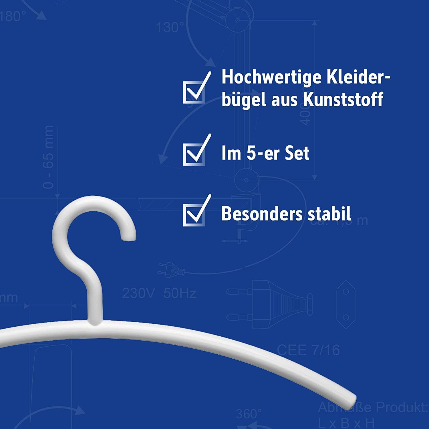 MAUL Percha Blanca MAULlena Pack 5 plástico Resistente