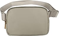 Vista 54 de VOROLO Riñonera para mujeres y hombres, bolsa cruzada, bolsa de cinturón con correa ajustable, Gris claro, Talla única