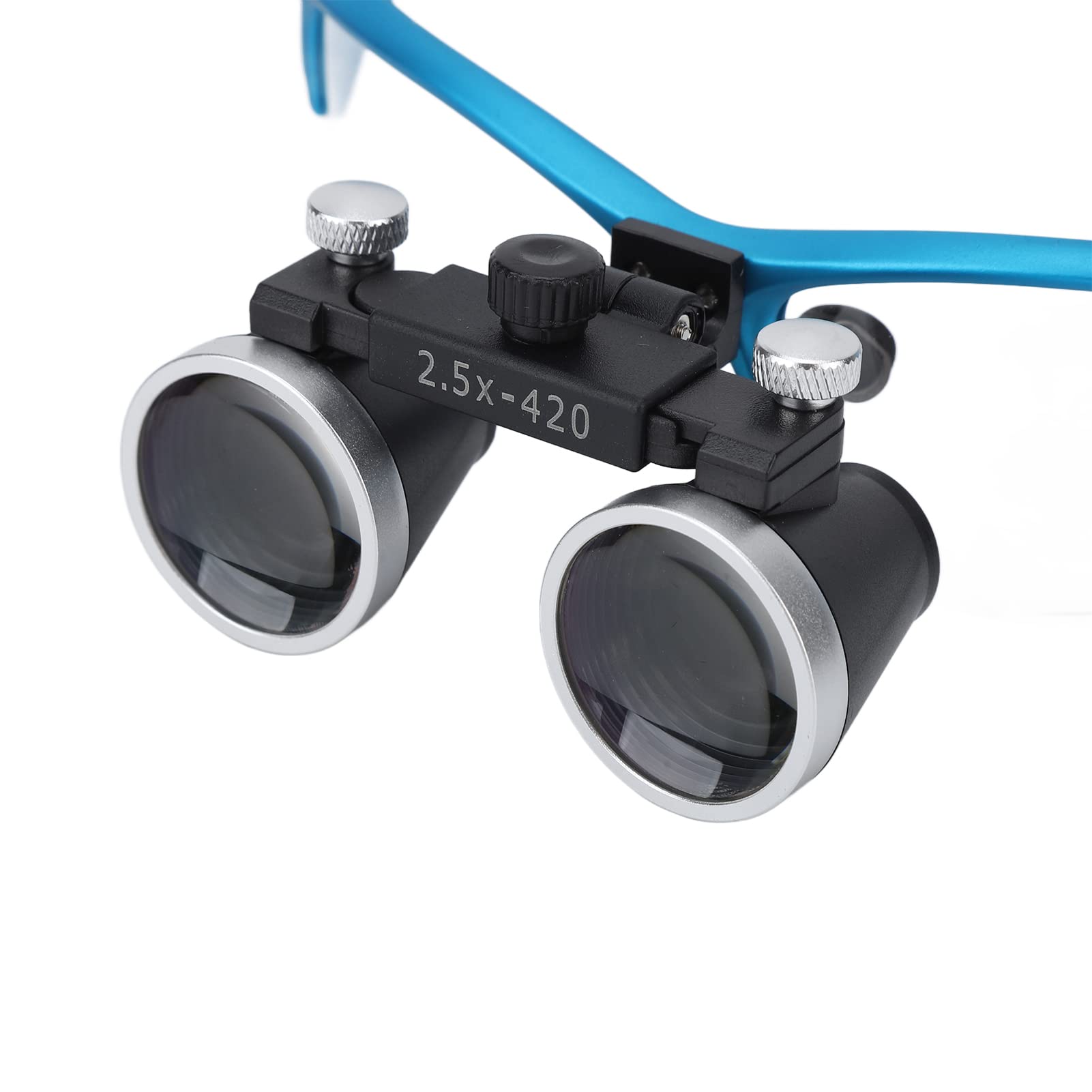 Brrnoo Loupes à Tête éclairée, Loupes Chirurgicales Dentaires Loupes 2,5X, Distance Optionnelle Loupe De Tête, Loupe De Réparation De Montre, Vernis terne Bleu