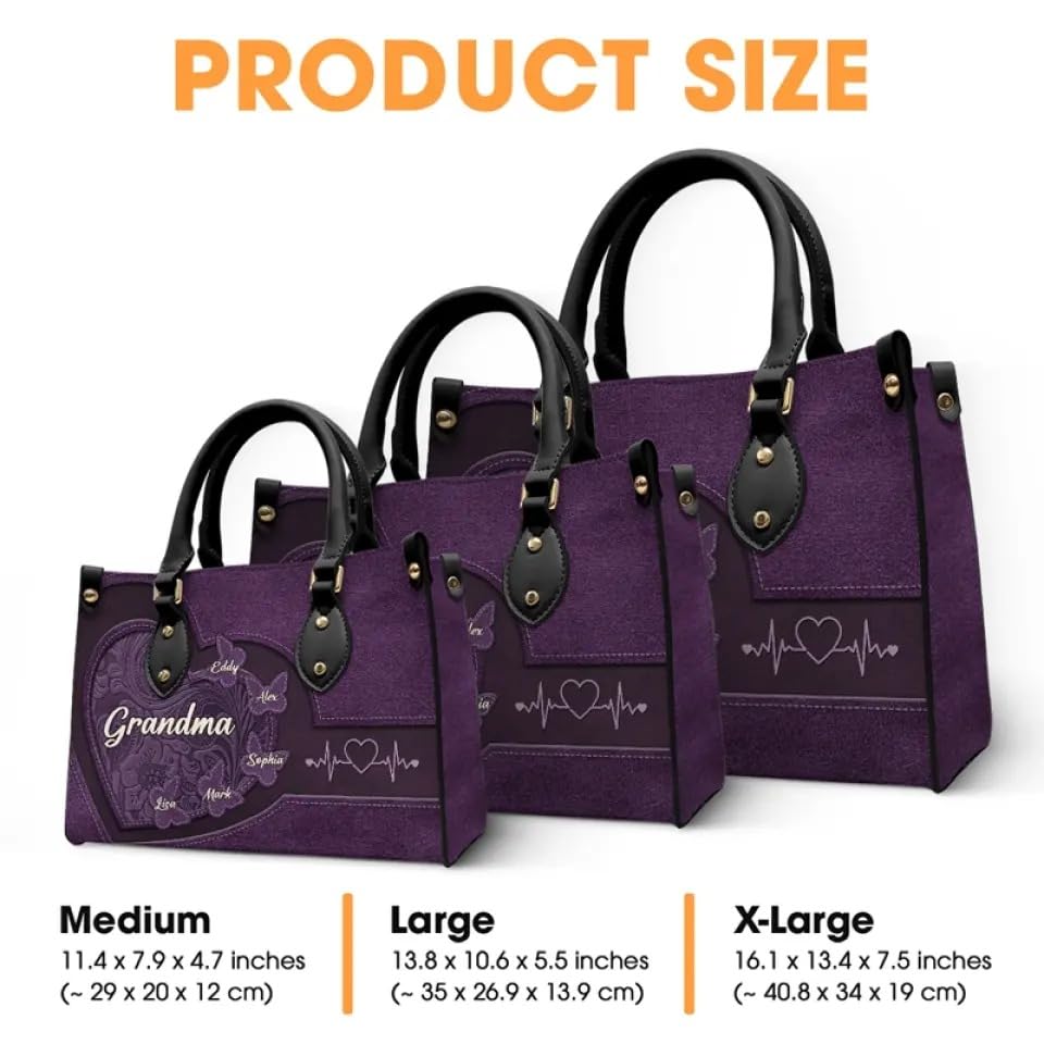 Bolso de cuero personalizado para abuela miniatura 5