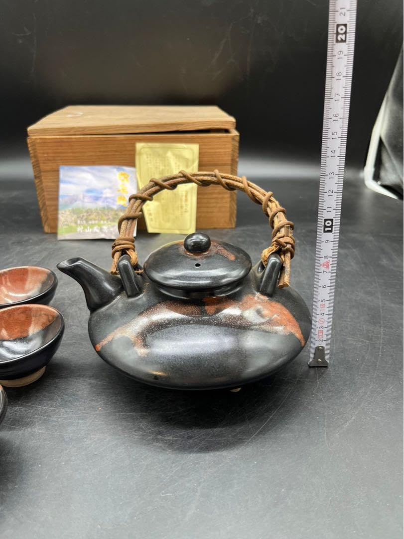 Amazon | 黒薩摩焼 茶器セット 急須 徳利 酒器 レトロ 古民家 時代物