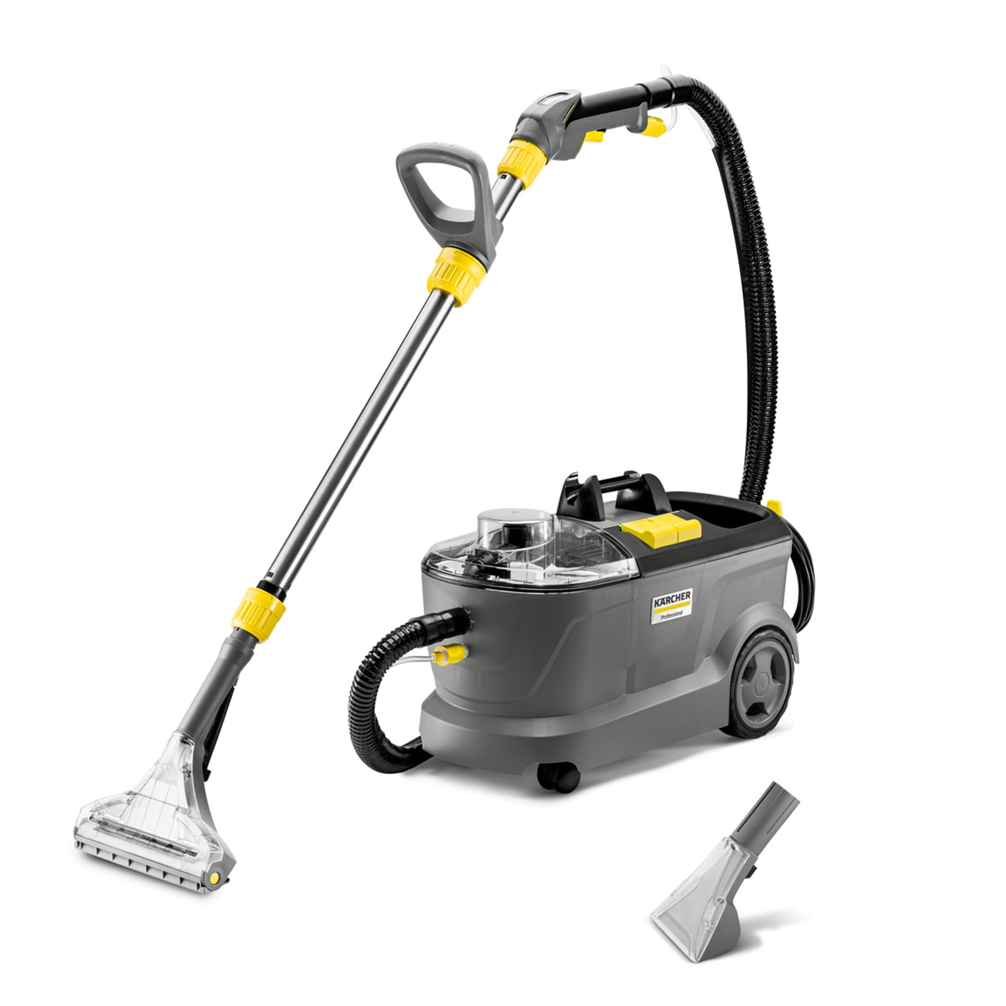 KÄRCHER Aspirateur Eau et poussière Puzzi 10/​1, pour Tissus d'ameublement et Surfaces Textiles, réservoir d'eau Propre : 10 l, Volume de pulvérisation : 1 l/​Min, rendement surfacique : 20-​25 m2/​h