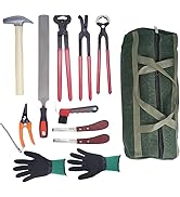 KUJIBGY 12pcs Horse Farrier Tools,Horse Hoof Trimming Kit Professional Horses Hoof Trimmers Shear...
