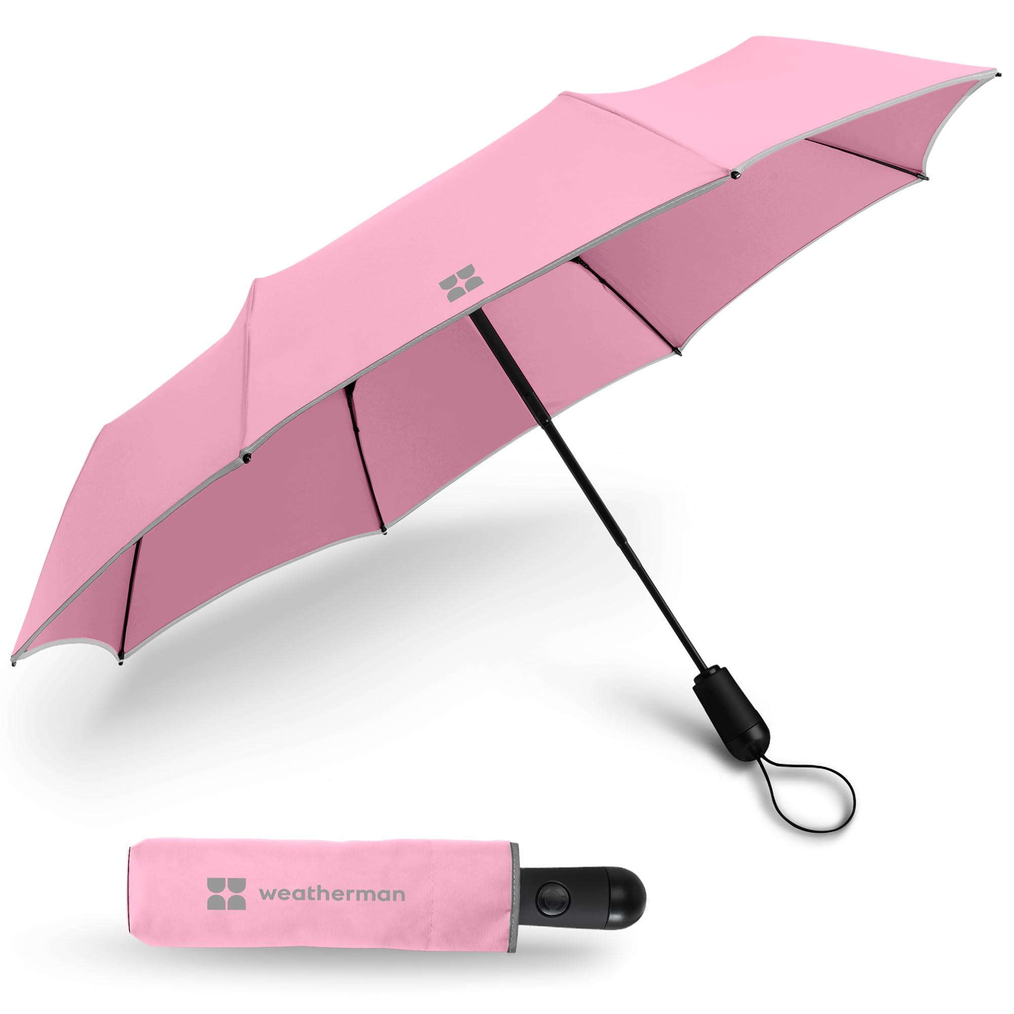 Weatherman Umbrella - Premium Small Compact Mini Umbrellas for Traveling - Windproof Umbrellaas Resists Up to 45 MPH Winds - Traveling Umbrellasa for